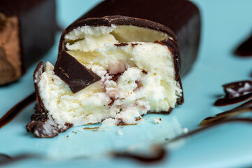 Sweet curd cheese made from milk with milk chocolate