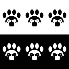 Fototapeta na wymiar Pet dog animal logo design . icon logo . silhouette logo 