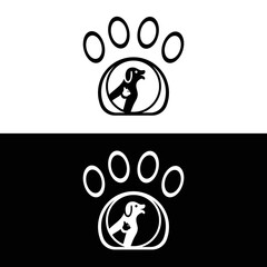 Pet cat and dog animal logo . icon logo . silhouette logo 
