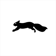 squirrel silhouette on white background, vector illustration