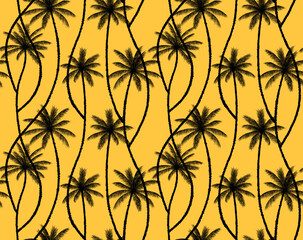seamless pattern background with coconut palm trees 