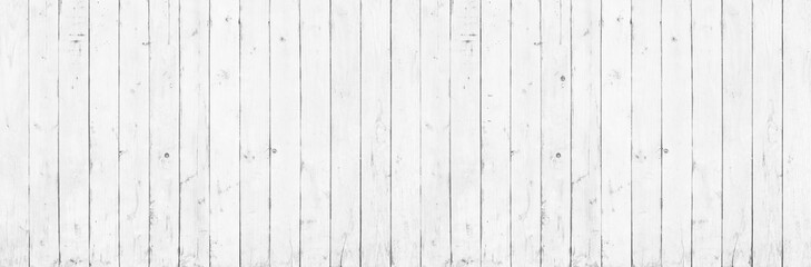 Obraz premium Panorama of Old White Wood Texture Backgrounds, Backdrop, Interior, For disign pattern.