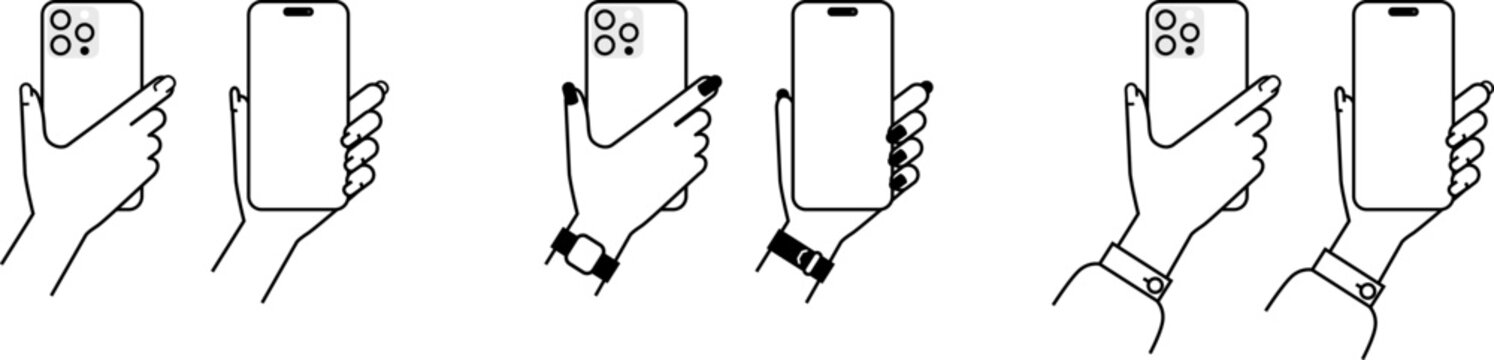 スマートフォンを持つ女性の手
