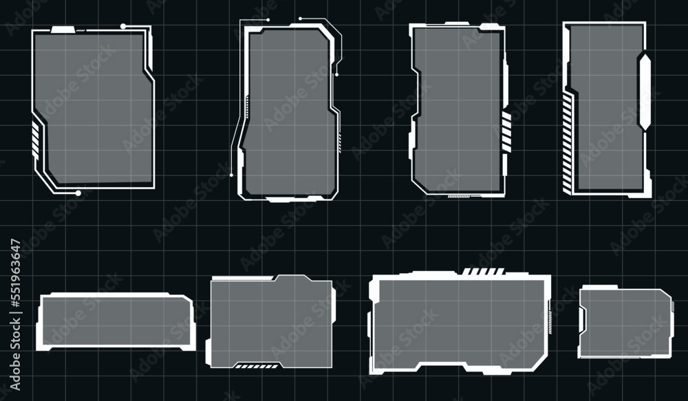 Fototapete futuristic vector hud interface screen design digital callouts titles hud- ui gui futuristic user