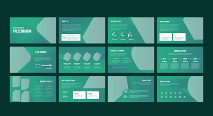 Creative business presentation slides template design set
