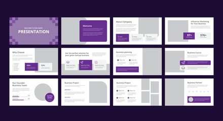 Creative business presentation slides template design set
