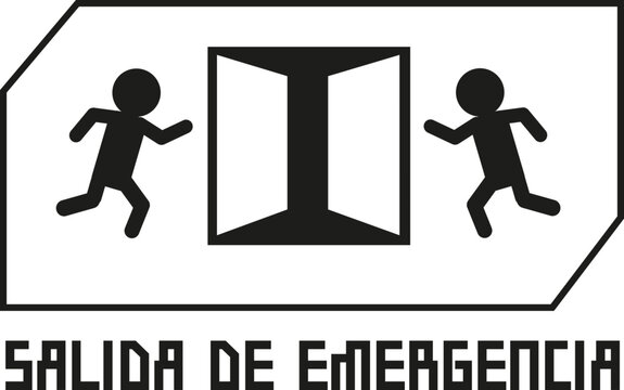 salida de emergencia vector negro