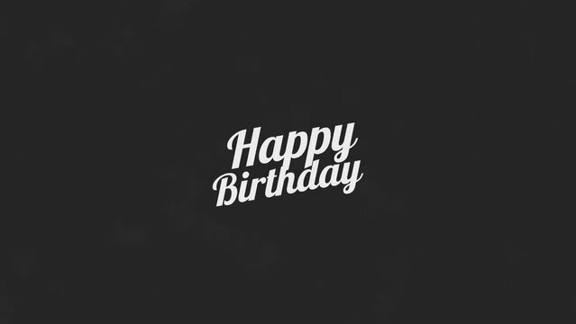 Happy Birthday Celebration Animated Text Reveals With Colorful Neon Shine Stroke Effects