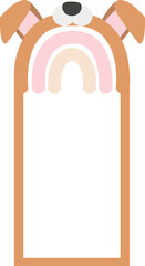 Cute baby animals sticker with label 