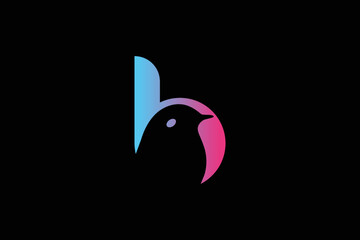 Fototapeta premium Creative Letter B Bird Design Template