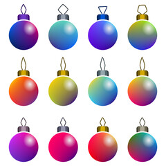 set of christmas balls