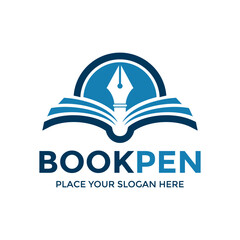 Book Pen Logo Vector