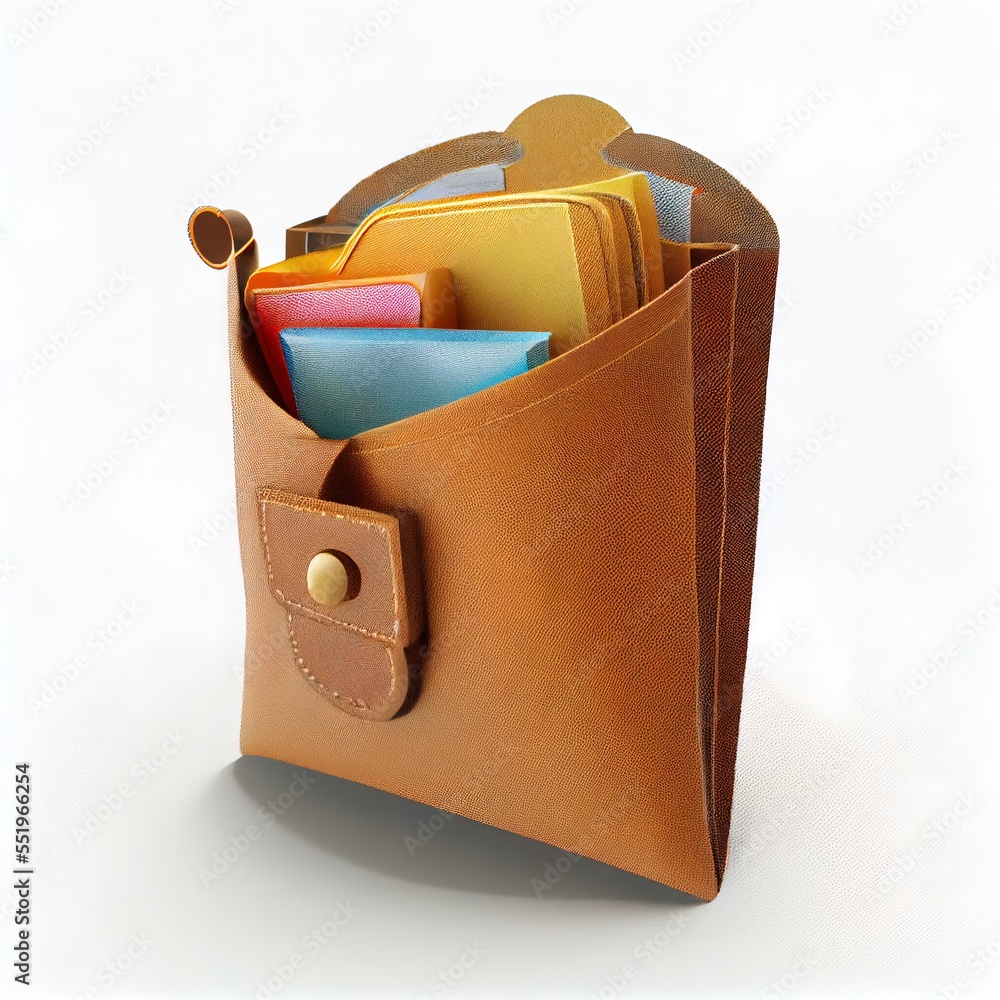 Aufkleber a leather wallet with a wallet inside of it and a wallet in the pocket with a card holder inside. ge