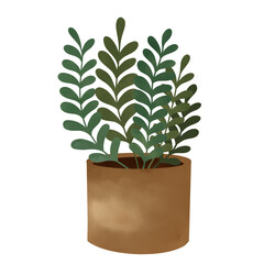 Potted Plant Illustration.