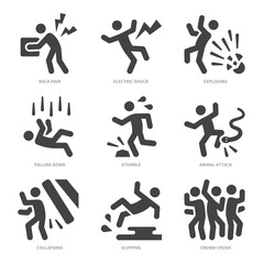 accident icon set,vector and illustration