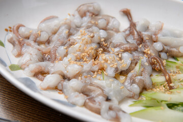 Octopus sashimi