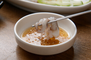 Octopus sashimi