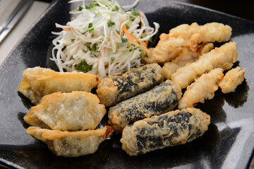 various types of fried food