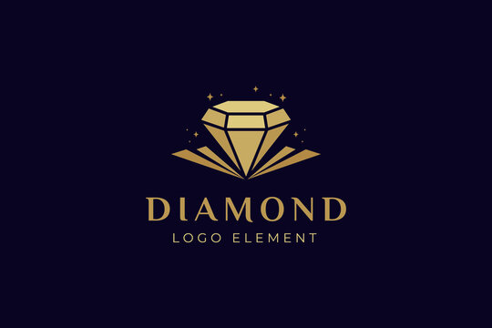 luxury line diamond with jewelry elegant logo icon design concept for jewelry shop business identity logo