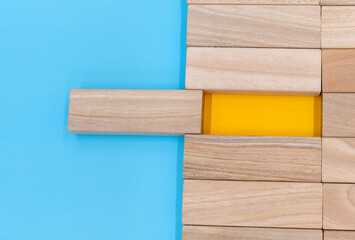 blank wooden blocks stack . business strategy template.