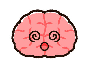 眩暈がしている脳みそのキャラクター