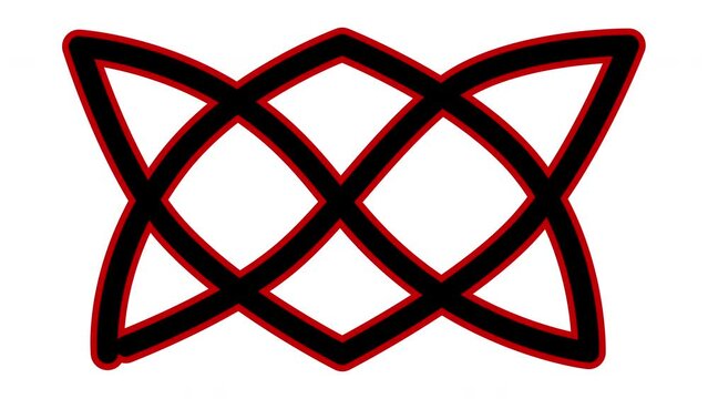 Celtic ornament, design element self drawing animation. Luma matte, alpha channel. Isolated.