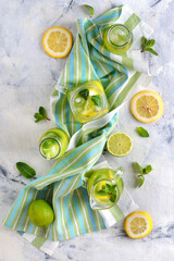 lemonade with mint and lime