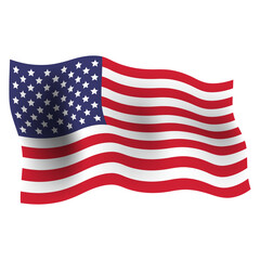 wavy american flag illustration