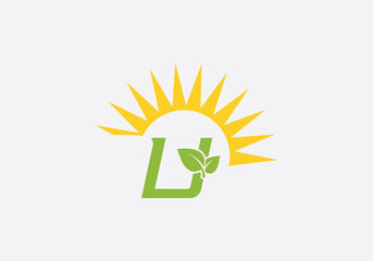 Green healthy leaf logo and Solar panel icon. Solar Energy symbol design and eco sun logo design image
