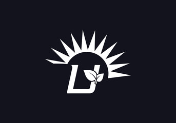 Green healthy leaf logo and Solar panel icon. Solar Energy symbol design and eco sun logo design image