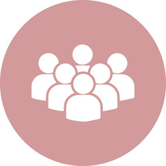 Group of People Icon Pink