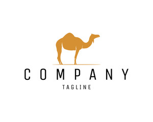 Camel old silhouette logo isolated on white background best side view for badge, emblem and sticker design. vector illustration available in eps 10.