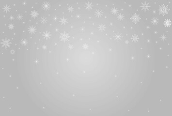 Winter holiday background with snow and flying snowflakes. For greeting cards, layouts, backgrounds, invitations