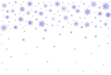 Winter holiday background with snow and flying snowflakes. For greeting cards, layouts, backgrounds, invitations