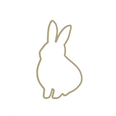 座るうさぎ　線画シルエットイラスト