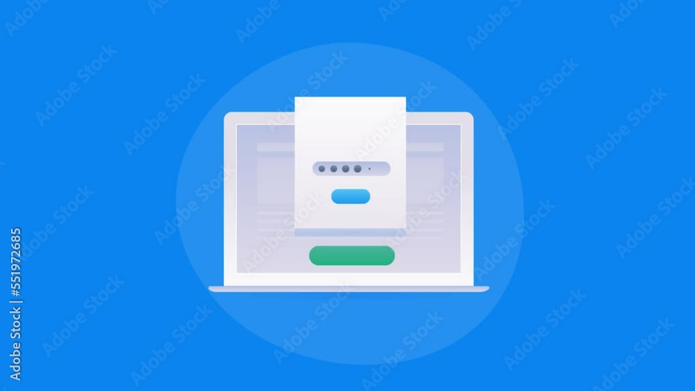 Poster online document security, premium content access for subscribers, secure login panel on laptop scree