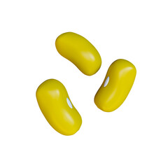 3D Illustration Yellow Beans