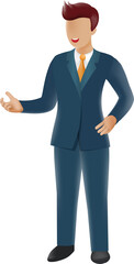 Businessman standing in confident manner. People successful character and lifestyle PNG front view.