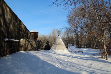 Tipi In the Snow, Fort Edmonton Park, Edmonton, Alberta