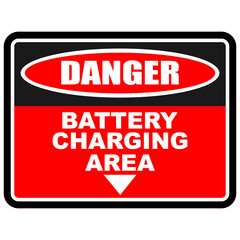Danger, Battery Charging Area, sticker label