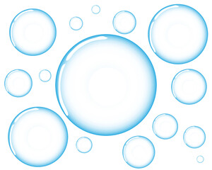 This is a graphic design of several round bubbles which are usually found in soap mixed with water to produce bubbles