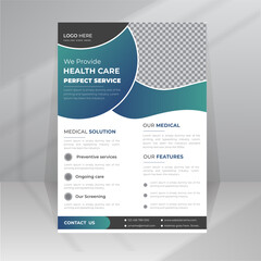 Medical Flyer Health Care poster design template with A4 size