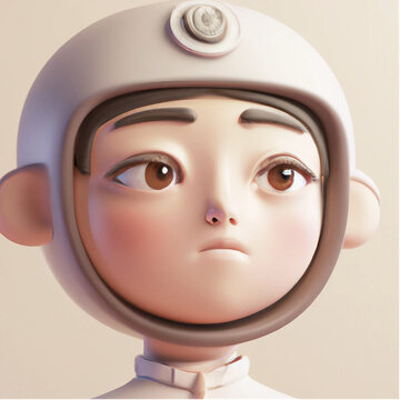 AI Generated 3d Clay Avatar Wearing Helmet