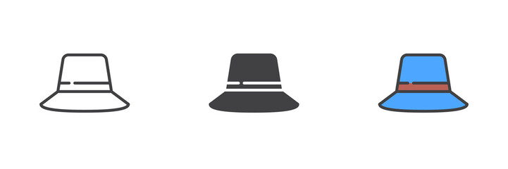 Farmer hat different style icon set
