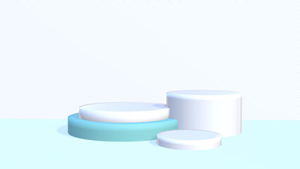 3d render, abstract geometrical background with violet red translucent round glass. Modern minimal showcase mockup. Vacant pedestal, empty podium, stage platform for