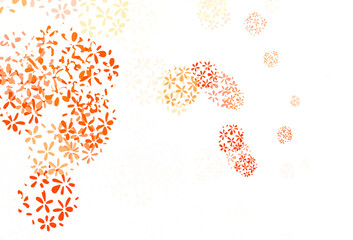 Light Red vector natural backdrop with leaves.