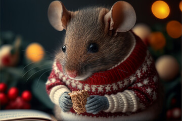 mouse with gift