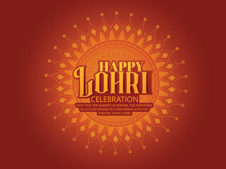 Fototapeta na wymiar Happy Lohri Festival Of Punjab holiday background for Punjabi festival