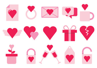 valentine's day icon cute flat icon valentine's elements