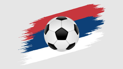 Flag of Serbia, soccer ball with flag.